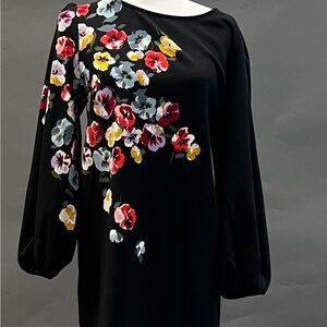 Ann Taylor Floral Black Dress